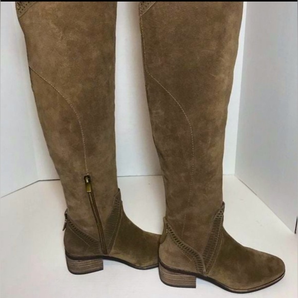 PRICE FIRM BNIB Vince Camuto Karinda Tan OTK Suede Boots 6 - Picture 2 of 14